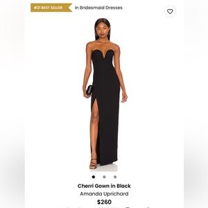 Amanda Uprichard Black Strapless gown